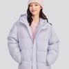 Skechers Windproof Waterproof Oil-Resistant Teflon Three-Proof Warm Duck Down Hooded Jacket Unisex Outerwear Misty-Purple L324U154-04PG