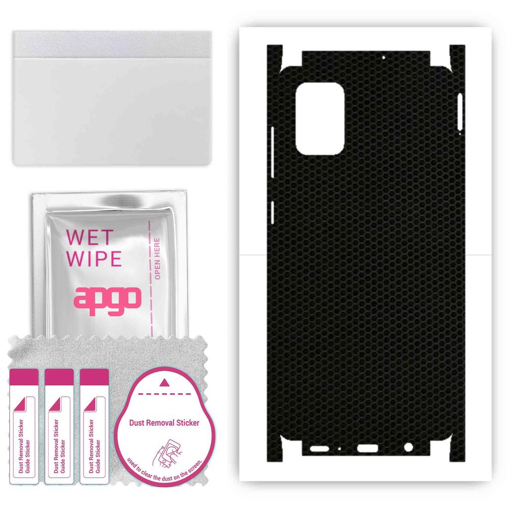 apgo Protective Skin Sticker for the Back+sides Compatible with Samsung Galaxy A71, Full Wrap Film, Foil, Vinyl - Pattern Matrix