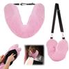 Extra Luggage Neck Pillow Storage Bag Velvet U-Shapes Pillow  Travel Essentials