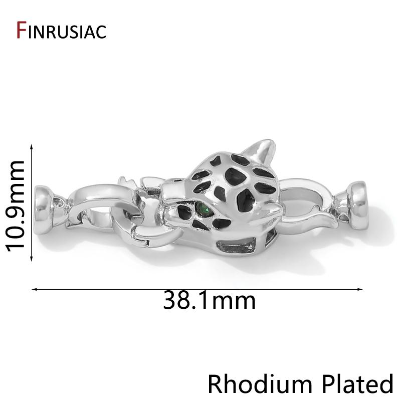 

14K Gold Plated Brass Connector Fastener Clasps,Leopard Shape Closure Locks Clasps For DIY Necklace Bracelet Making Accessoies 1 piece