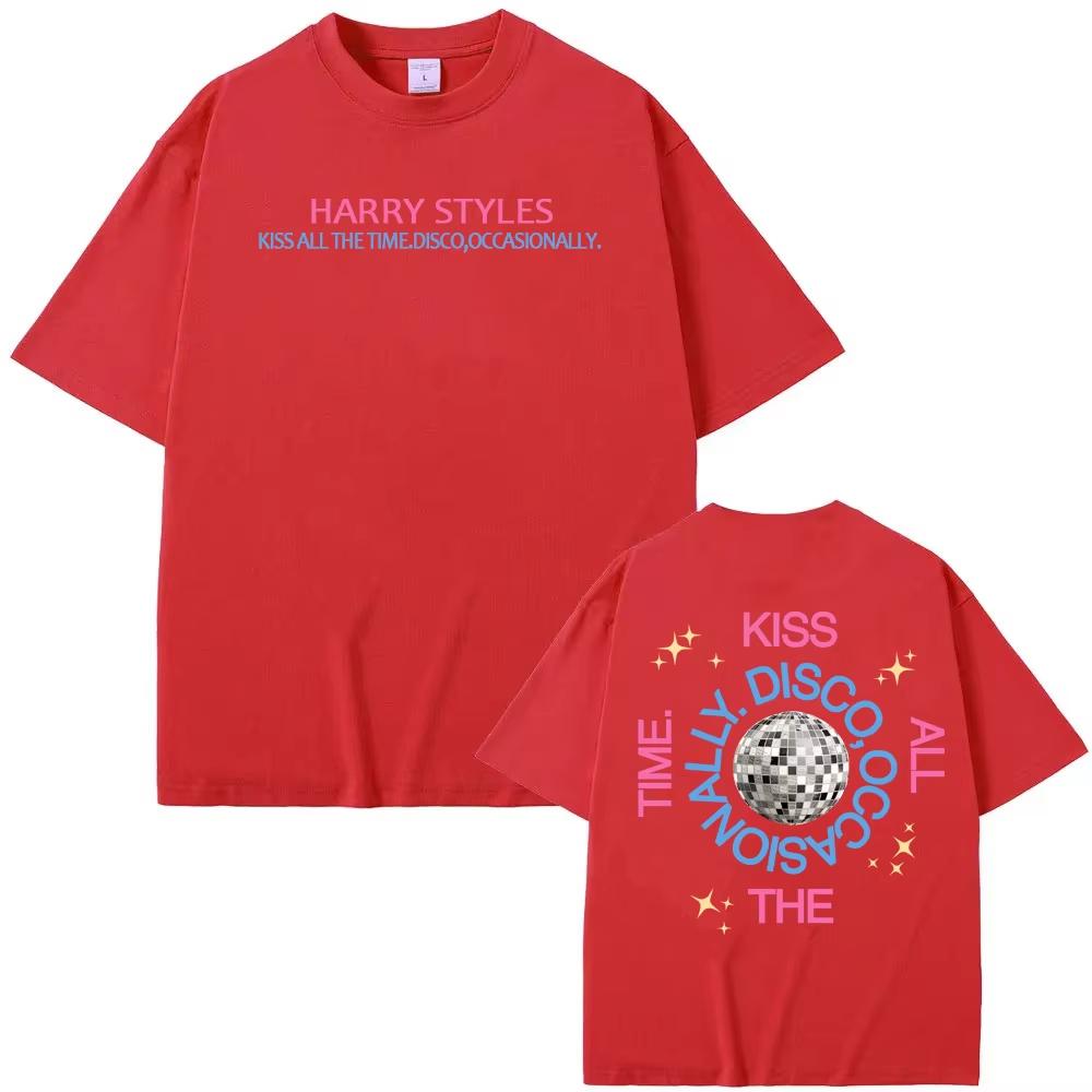 2026 Harry Style nouvel album T-shirt imprimé album Kiss All The Time TEE Haute Qualité Été Harajuku coton pur Décontracté Haut à col rond