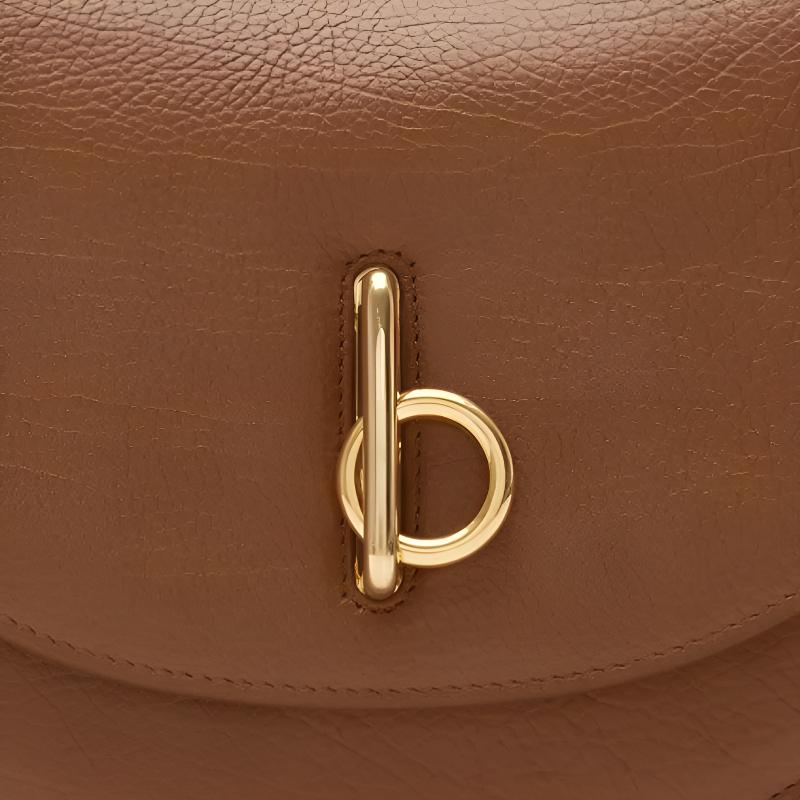 Burberry Rocking Horse Adjustable Leather Shoulder Strap B-Type Closure Calfskin Crossbody Bag Small Women Bags Light-Brown 80972241