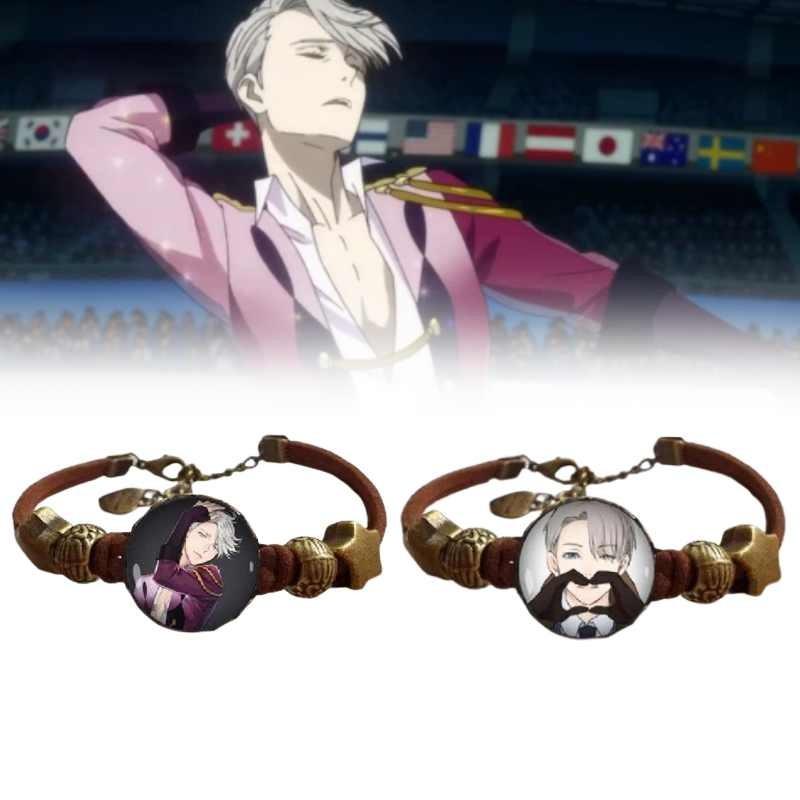 Yuri Ice On Bracelets Anime Glass Wristbands Cartoon Character Gift Jewelry