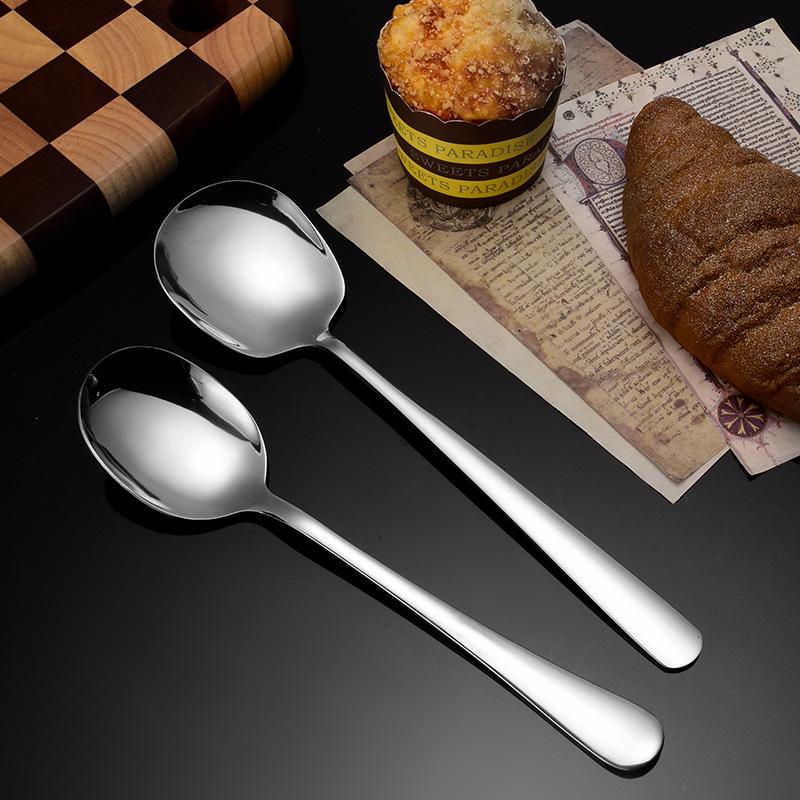 Mingrui 304 Stainless Steel Thickened Long-Handle Serving Spoon for Hotels and Restaurants