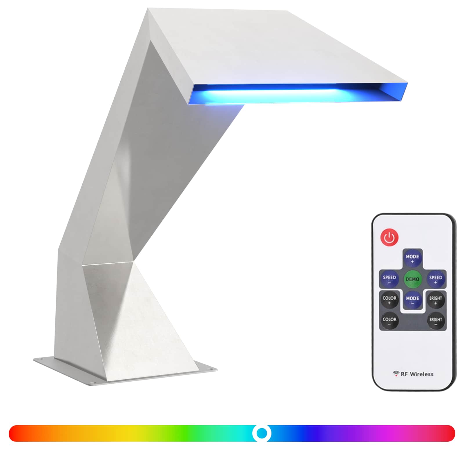 Nerūsējošā tērauda baseina ūdenskritums ar RGB