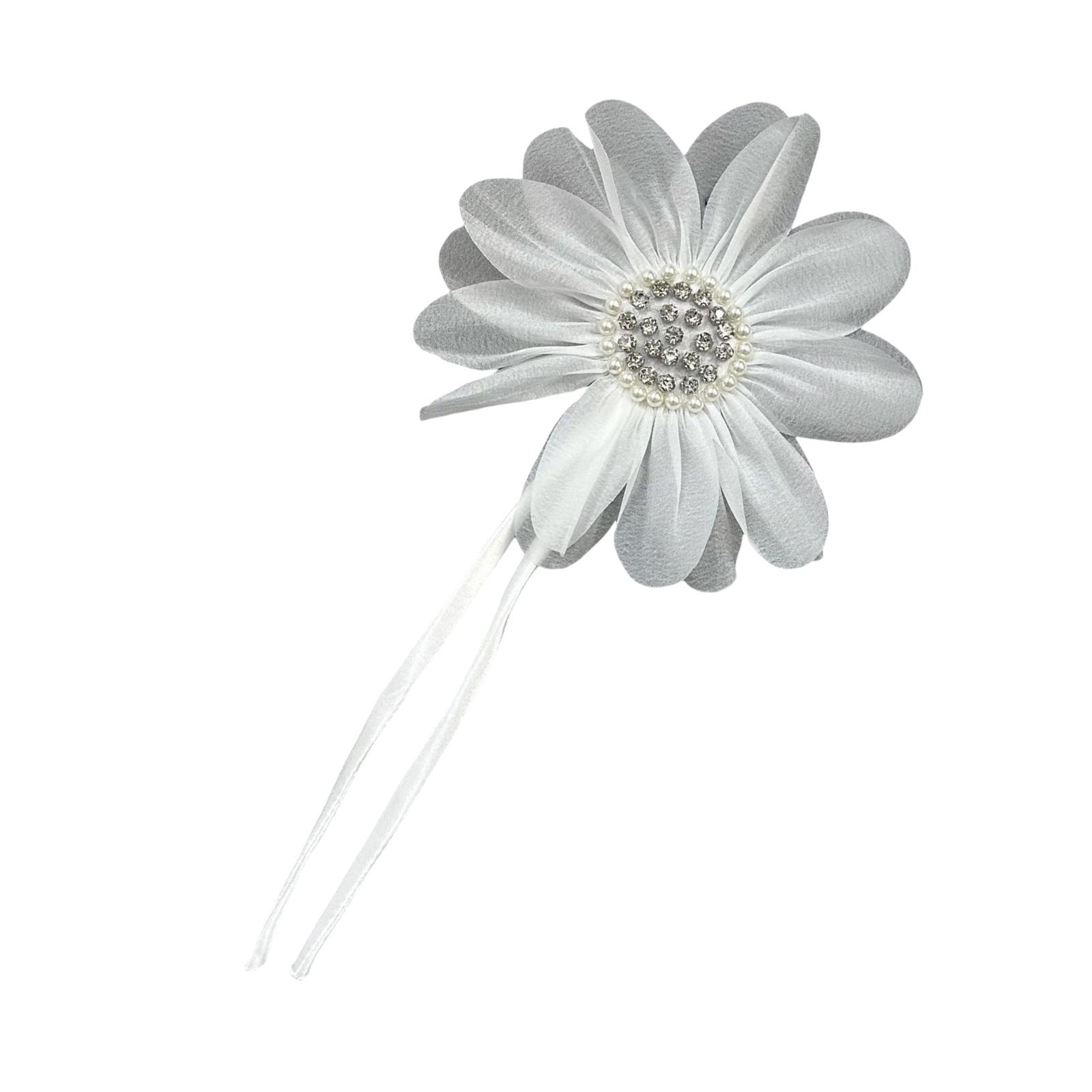 

19cm Rhinestones 3D Flower Applique for Handmade Wedding Gown Sewing Flower for Dress Corsage Costume Sewing On Applique белый
