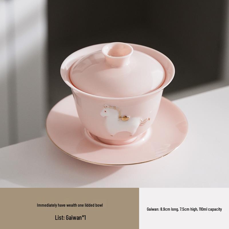 2026 Year of the Horse Embossed Gaiwan Tea Cup - Annual Meeting Souvenir & Employee New Year Gift Default Item
