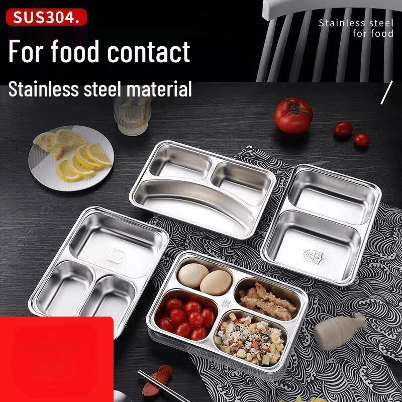 Yujia 304 Stainless Steel Divided Meal Tray with Lid
