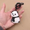 Ornaments Panda Keychain PU Leather Bag Hanging Charms Trendy Panda Pendant Lanyard  Men