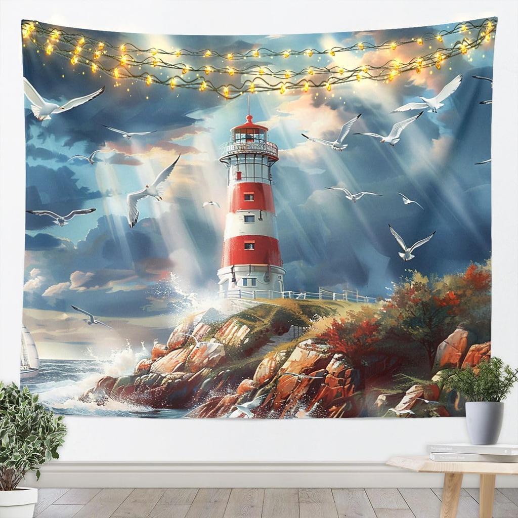 Dragon Tapestry Wall Hanging Western Wild Animal Room Decor Tapestries Kids Boys,Green Blue Purple Aurora Polyester Wall Blanket