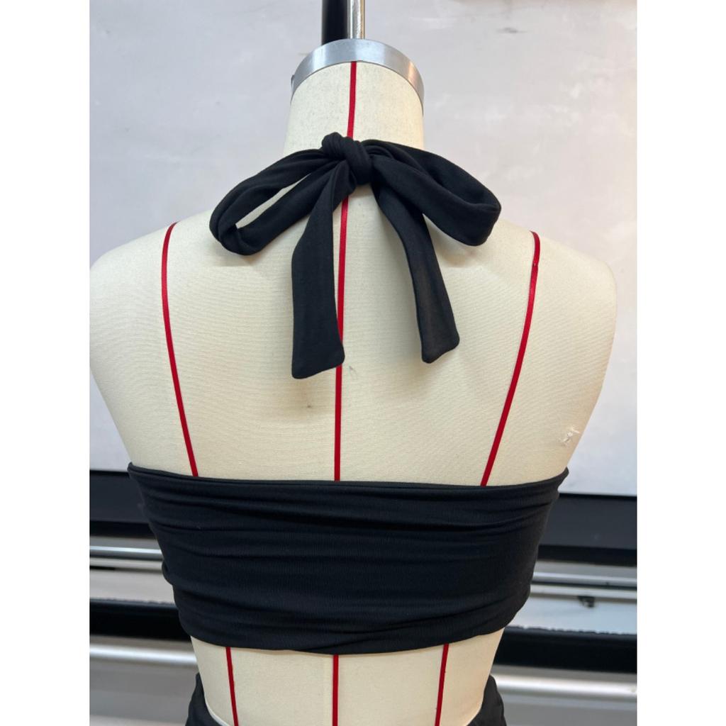 Summer Women 2PCS Bodycon Set, Sleeveless Halter Bandeau Tank Top, Fashion Sexy Casual Outfit for Women