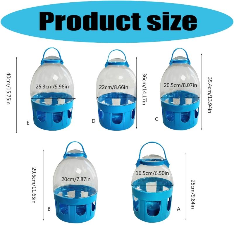 Bird Waterer Durable Automatic Pigeons Water Feeder Drinker with Handle Portable Water Container Easy to Clean