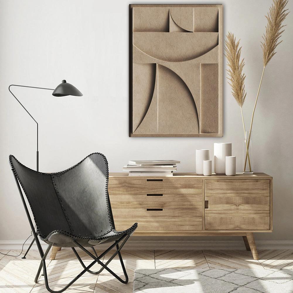 3D-effekt Abstrakt geometrisk väggkonst Posters Skriv ut Canvastavlor Wabi Sabi Moderna bilder för rummet Hem Salong Inredning Cuadros