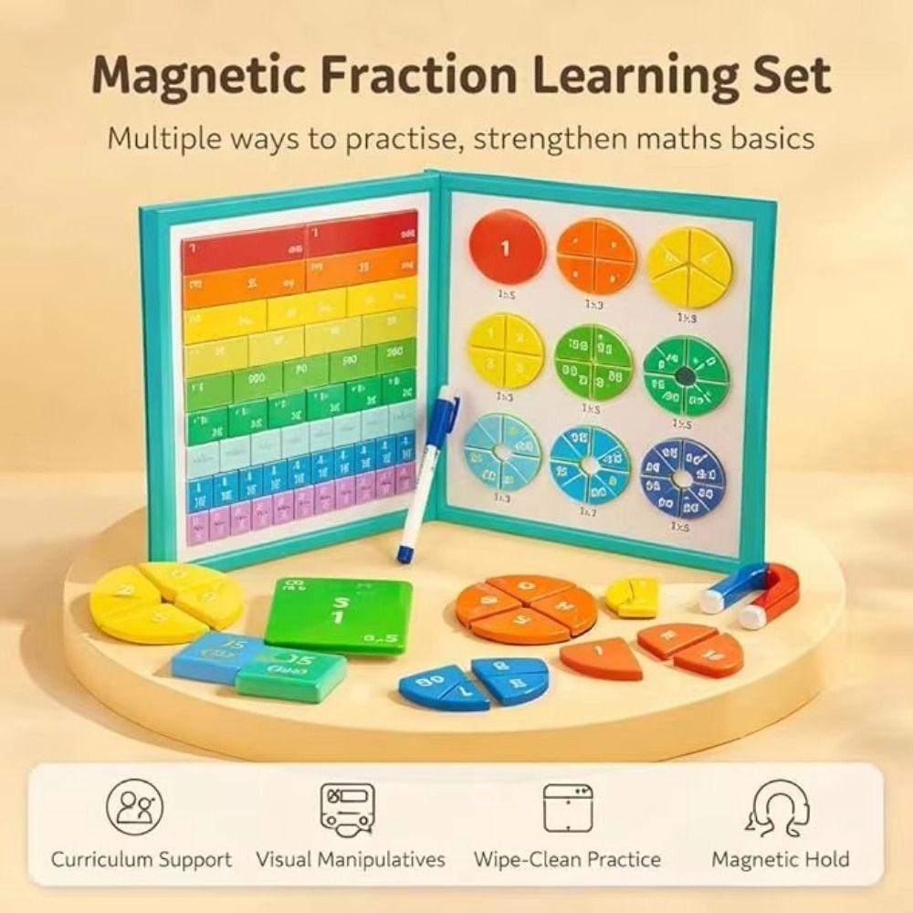 Magnetic Magnetic Fraction Playbook Fraction Teaching Tool  For Elementary Education