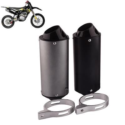 Silenziatore di scarico nero/argento 1 pezzo da 28 mm/1,1 pollici per 50cc 110 125cc/moto Dirt Pit Bike ATV Quad 4 ruote con morsetto di montaggio
