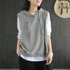 Women's Hooded Sleeveless Knit Vest Loose Fit Casual Cotton Pullover Tank Top