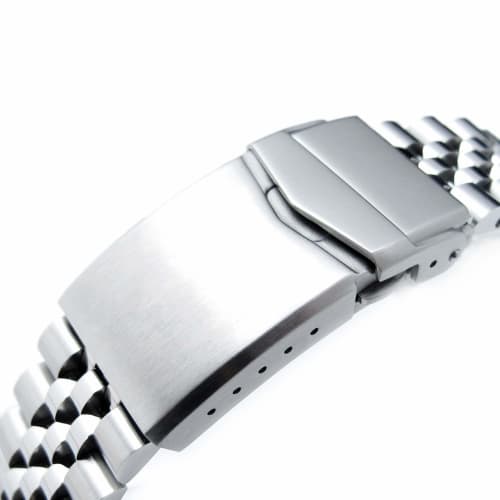 20mm Stainless Steel Jubilee Metal Watch Band with V-Clasp for Seiko 1968 Mechanical Diver's MM200, Modern Design