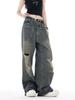 2025 American Retro Autumn Ripped Jeans for Men and Women - Trendy High-End Design with Reversible Wear.