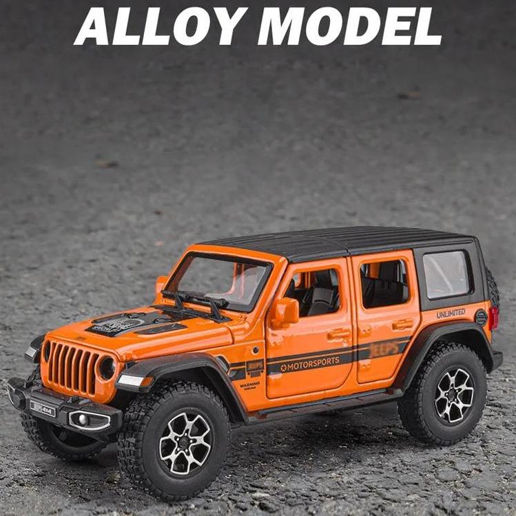 1/32 Scale Wrangler 4X4 Toy Car Models Alloy Diecast 6 Doors Opened Sound Light Pull Back Scale Model Cars Toys Holiday Gifts
