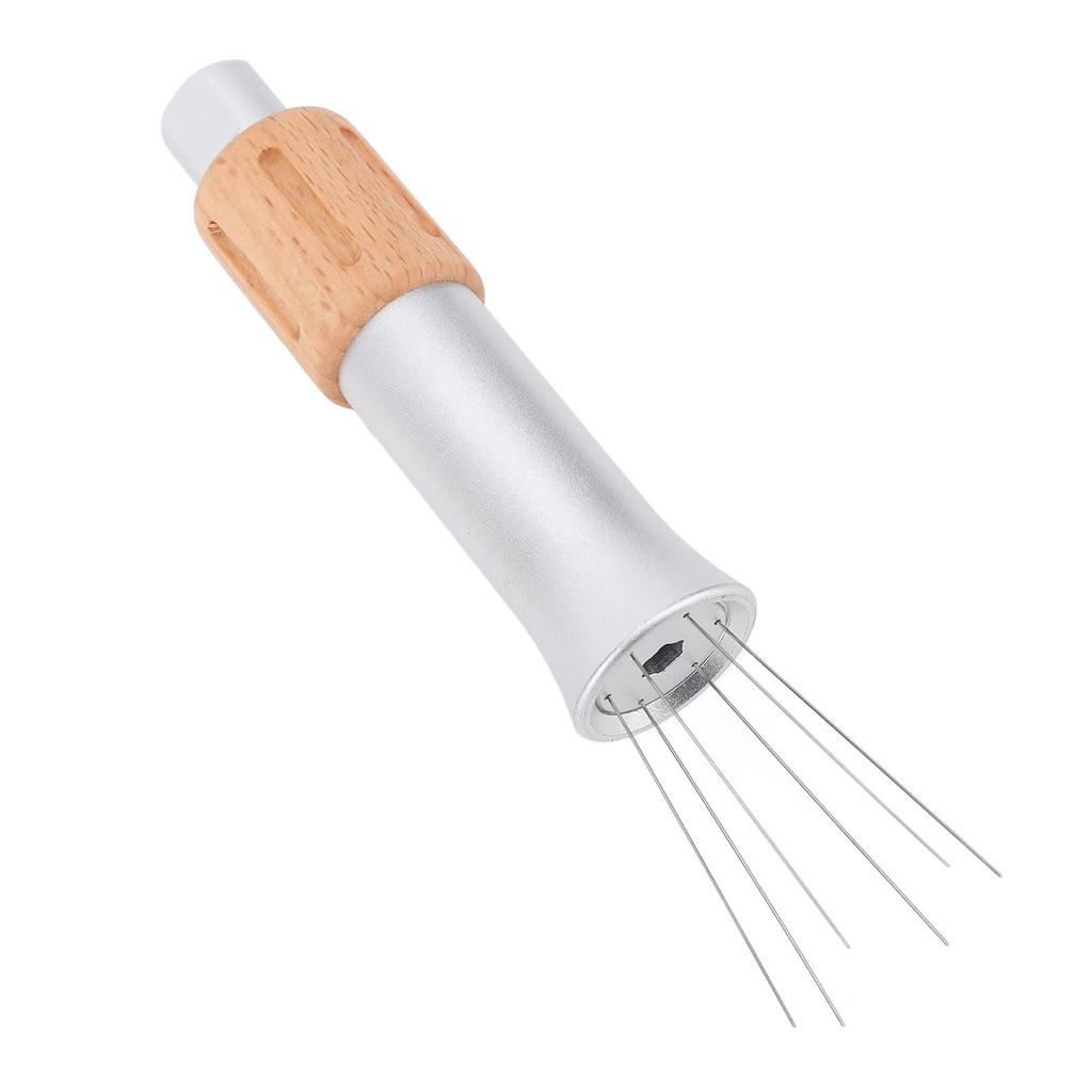 Needle Type Coffee Distributor Pressing Retractable Needle Coffee Powder Stirring Tool with 8 Replaceable Needles for