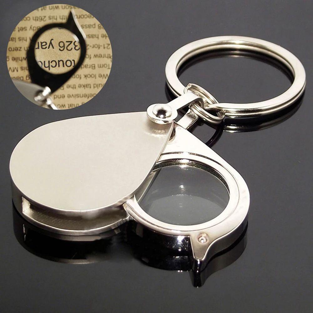 15X Handheld Mini Folding Magnifier Portable HD Key Chain Magnifiers Magnifying Glass Lens Durable Glass Loupe Pocket Tools