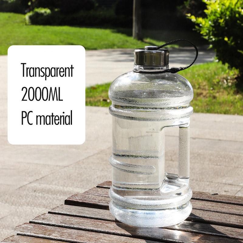 2.2L Sports Water Bottle Large Capacity Plastic Cup Fitness Portable Outdoor Water Cup with Handle Leak Proof Kettle for Adult