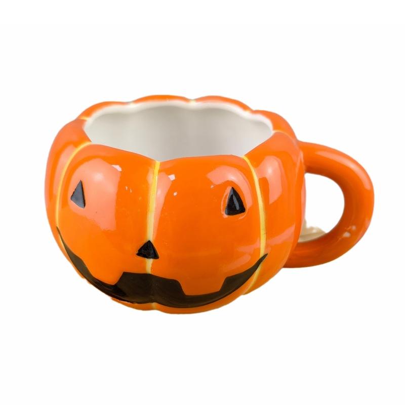 Ceramic mug pumpkin ghost shape coffee cup halloween melon cup ghost water cup funny cartoon cup