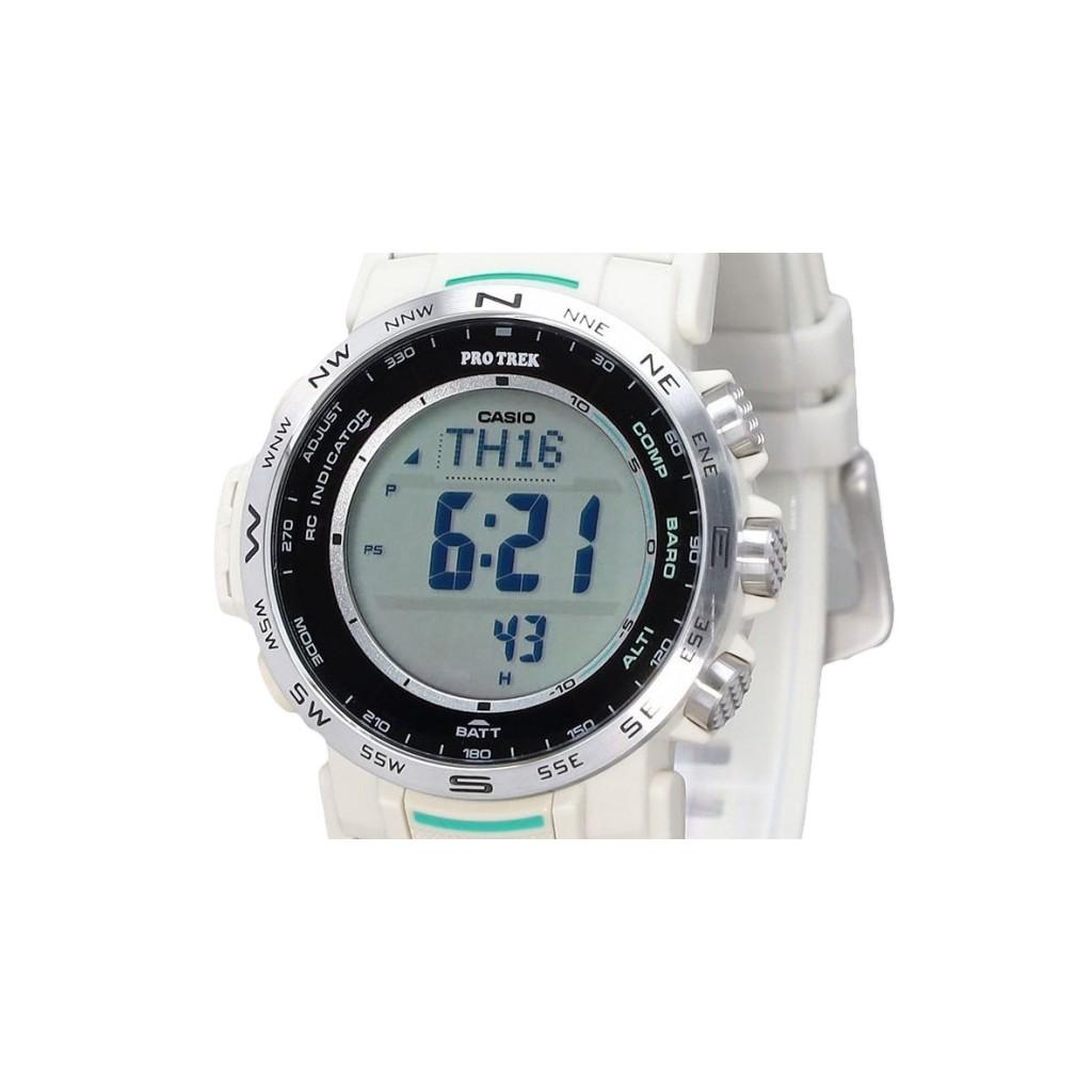 Casio ProTrek Climber Line Digital White Bio Based Resin Strap Tough Solar PRW-35-7 100M Men's Watch