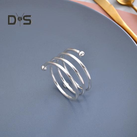 8 Pcs Napkin Rings Round Metal Napkin Holders Spring Design Reusable Napkin Rings for Table Settings Wedding Dinner Party