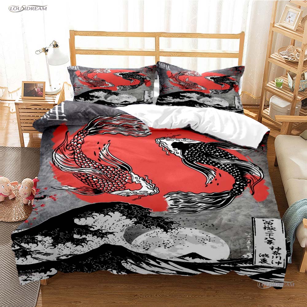 Comforter Yin Yang Koi Fish Casal All Season Duvet Luxury Bedding Set Soft And S Teen Single/Double/Queen/King