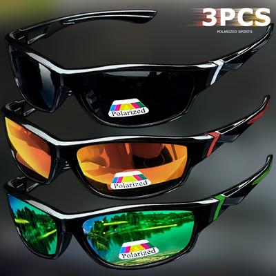1PCS/3PCS Polarized Sports Sunglasses Wraparound Outdoor Fishing Hiking Polarized Sunglasses Running Driving Windproof Neutral Anti-Glare Glasses