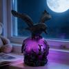 Gothic LED Table Lamp Raven's Moonlight/Pterosaur Desk Lamp Mysterious Crow/Dinosaur On Glowing Orb Sculpture for Halloween Fantasy Indoor Home Decor