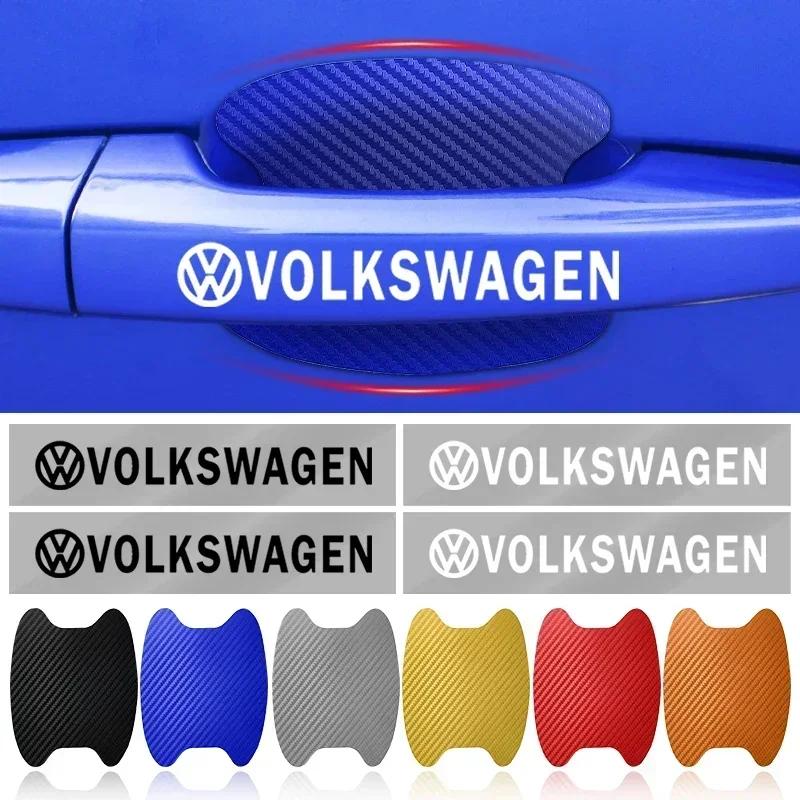 For Volkswagen VW 8Pcs Car Door Sticker Auto Handle Anti Scratch Protection Film Car Styling For Volkswagen Scirocco POLO Tiguan
