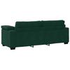3 Piece Sofa Set with Cushions Dark Green Velvet