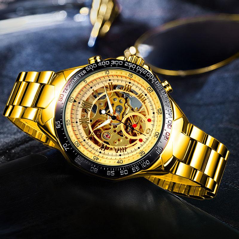 Top Brand New Fashion Business Mechanical Men's Watch Hollow Automatic Men's Mechanical Waterproof Watch