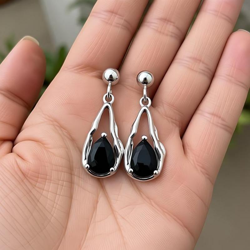 BLACKA AWN Earrings Trendy Black Stud Earrings for Women Female Bijoux