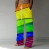 Men's 3D Geometric Pattern Printed Baggy Casual Trousers,  Elastic Drawstring Waist with Pockets, for Spring Summer Home Outdoor Vacation