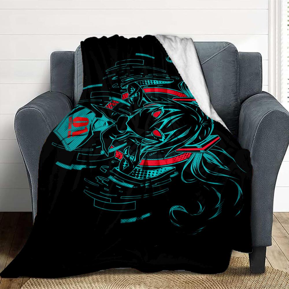 Cyberpunk Girl Flannel Blanket Throw Blanket Soft Warm Sofa Bed Camping Car Home Decor Unique Christmas Gift C930868