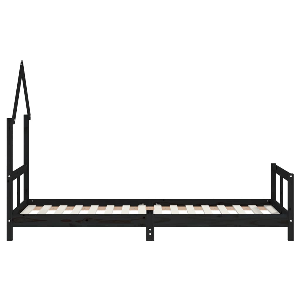 Children s Bed Black 80x200 cm Solid Pine Wood
