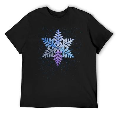 Snowflake Watercolor Painting T-Shirt Summer Tops Oversizeds Graphic T Shirt Vintage Man T Shirt Mens Funny T Shirts