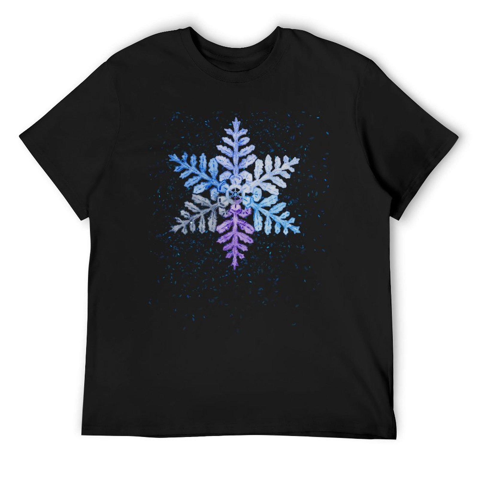 

Snowflake watercolor painting T-Shirt summer tops oversizeds graphic t shirt vintage man t shirt mens funny t shirts 4XL