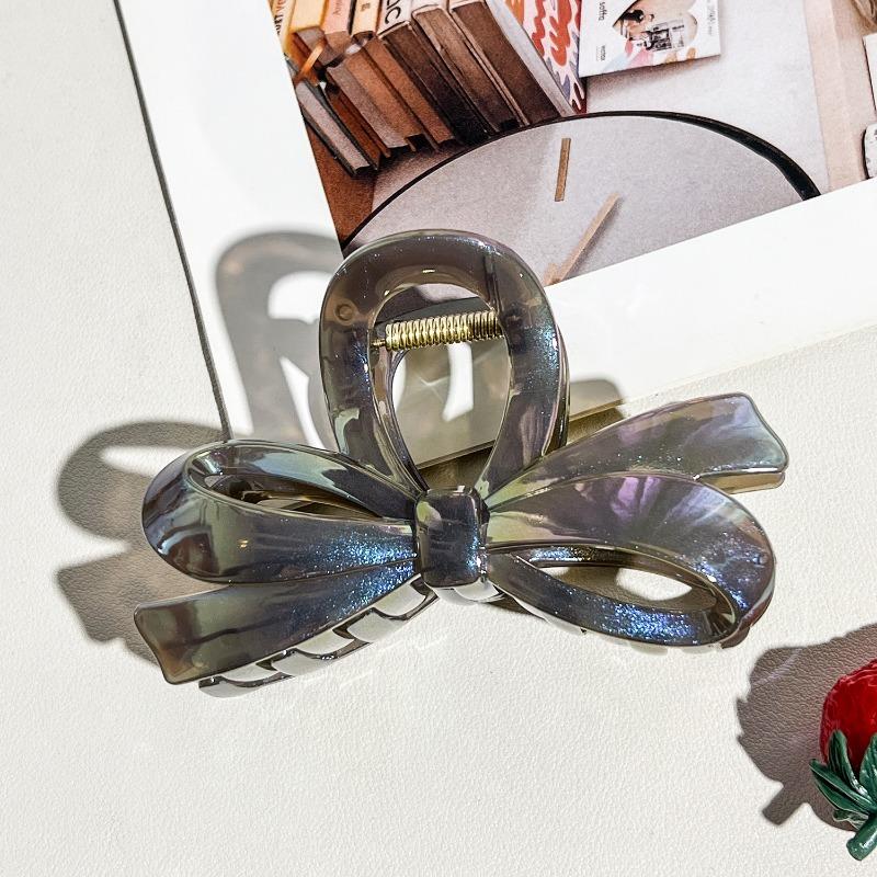 Jelly-colored Bow Back Head ClawLarge Hair Claw Updo Shark Clip Hair Accessory