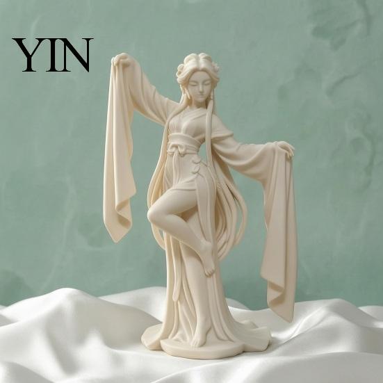 Decorative Desk Accessories 3D Printed Ancient Chinese Dancer Ornament, Elegant Flowing Water Sleeve Figurine, Fine Traditional Oriental Aesthetic