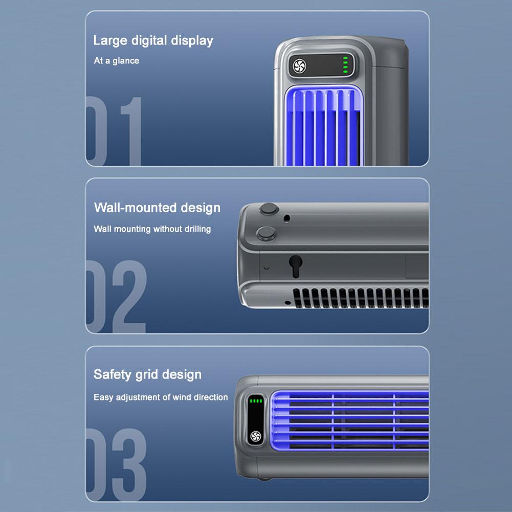 Portable Tower Fan 3 Speeds Cooling Fan Quiet Personal Fan Rechargeable Standing Fan for Bedroom Living Room Office