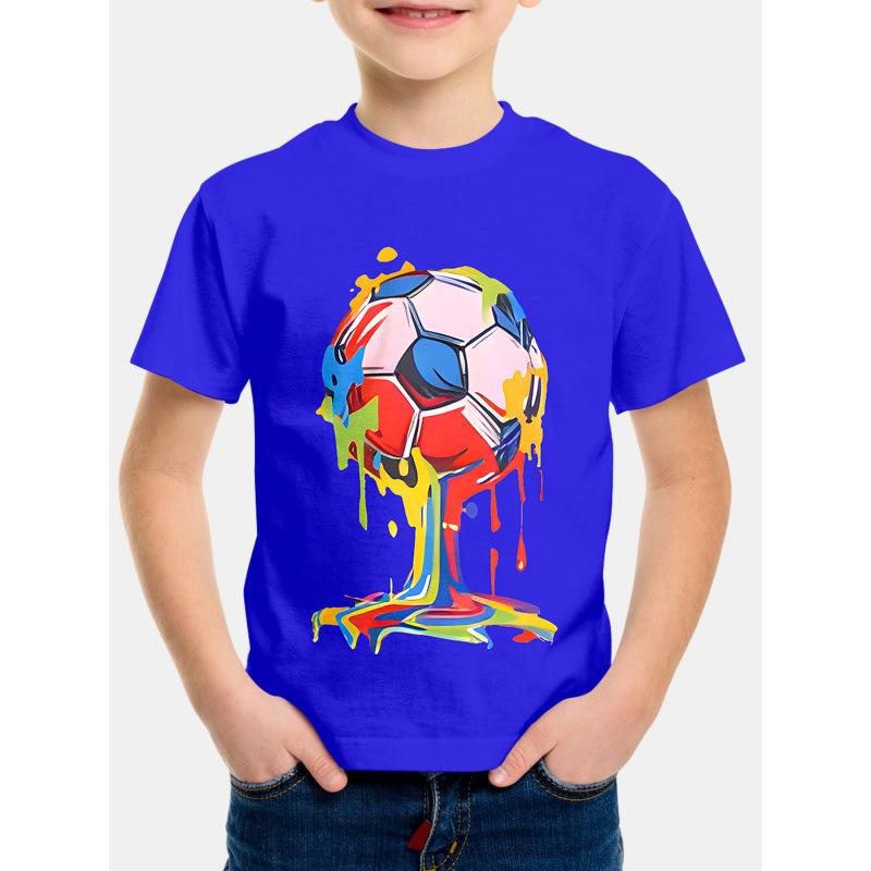 

Детская футболка с мультяшным принтом, 3D цифровая печать, повседневная и удобная, с круглым вырезом и короткими рукавами для мальчика 170