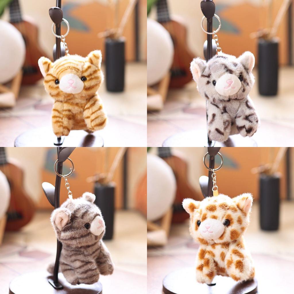 Plush Cat Keychain With Short Pile Fabric For Bag Decoration And Gift
