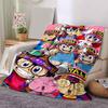 1pc Arale Adventure Friends Flannel Blanket Soft Warm Throw Blanket for Bedroom Living Room Bed Travel Camping Picnic Gift. M072201111