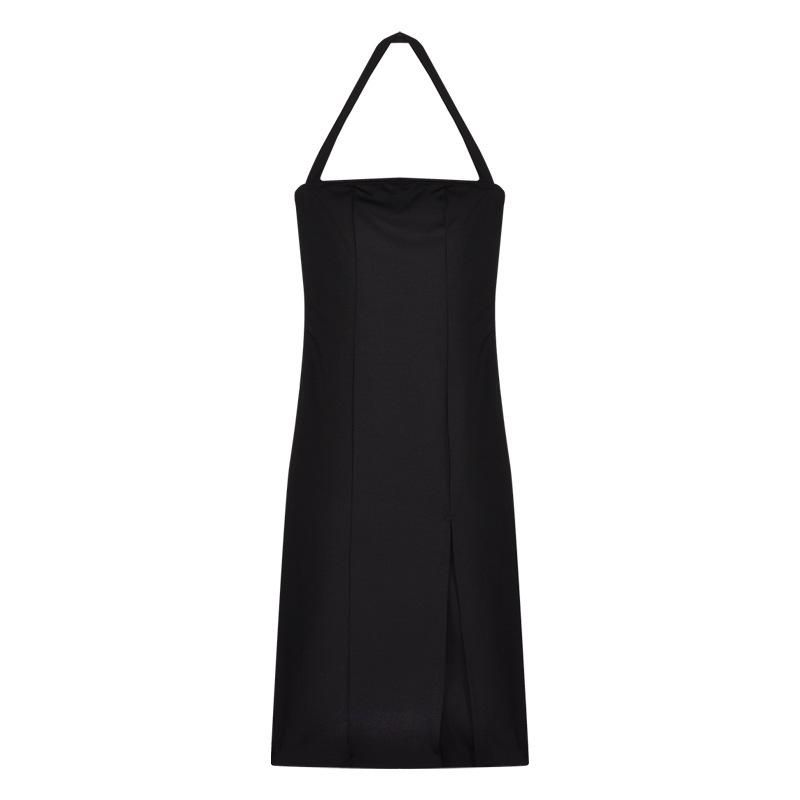 One-Shoulder Halter Neck French Suspender Dress - Women's Summer Hip-Wrapped Slit Midi Skirt, Elegant and Chic.