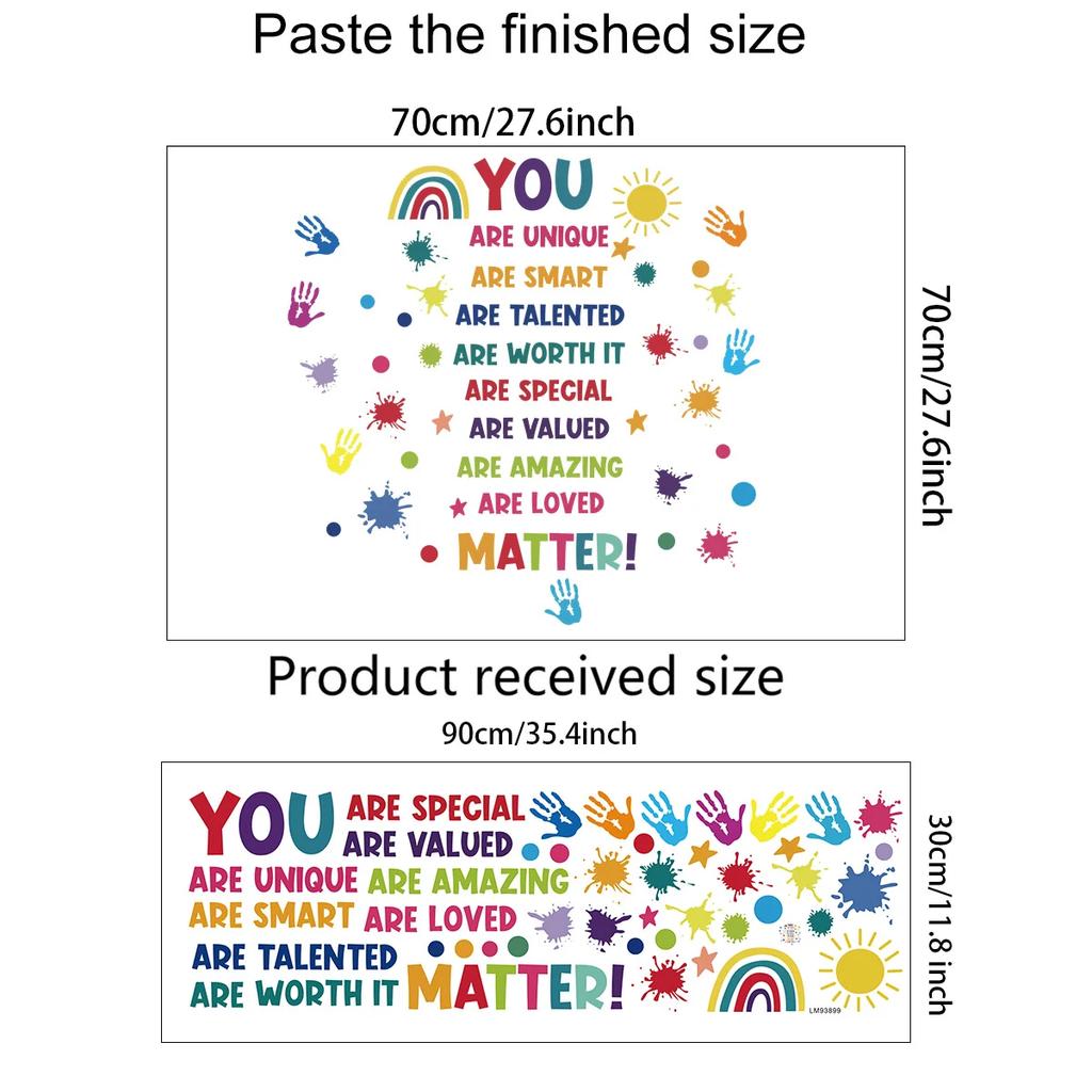 Positive Kid Classroom Wall Picture Inspirational Sticker Education Playroom Motivational Art Wall Sticker Child Bedroom Decor