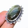 Labradorite Gemstone Handmade 925 Sterling Silver Jewelry Ring Size 9 SU-8979